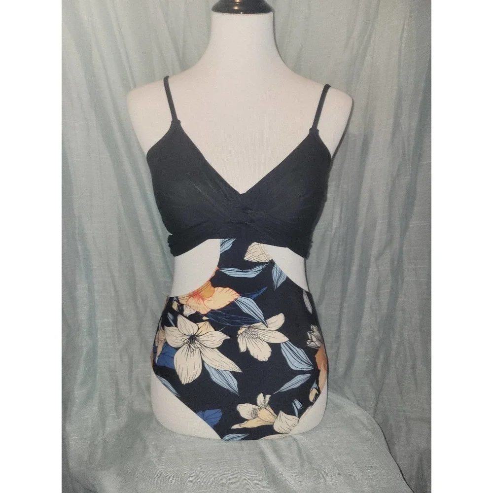 NWT Tropical one piece Swimsuit xs